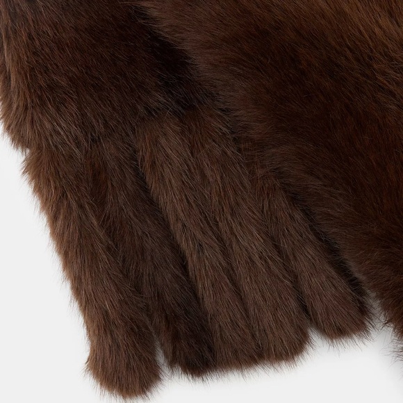 ZARA FAUX FUR FRINGED SCARF - Picture 14 of 14